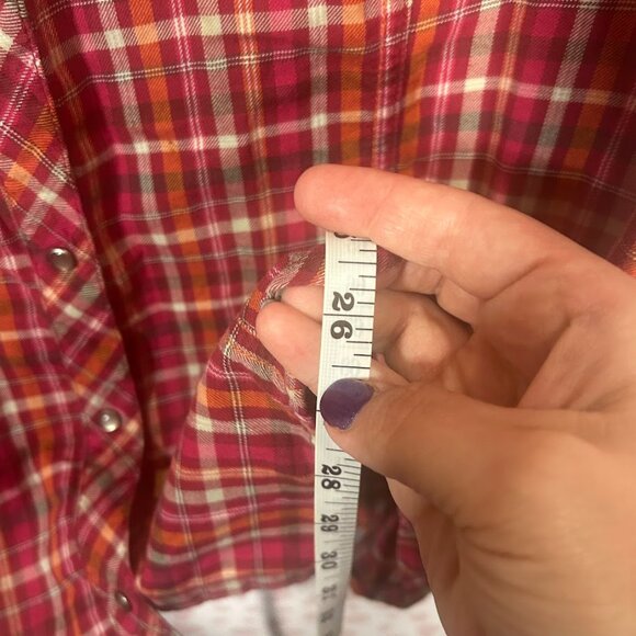 Columbia Shirt Women's XL Plaid Pearl Snap Western Romance Country Cow Girl - Picture 11 of 11